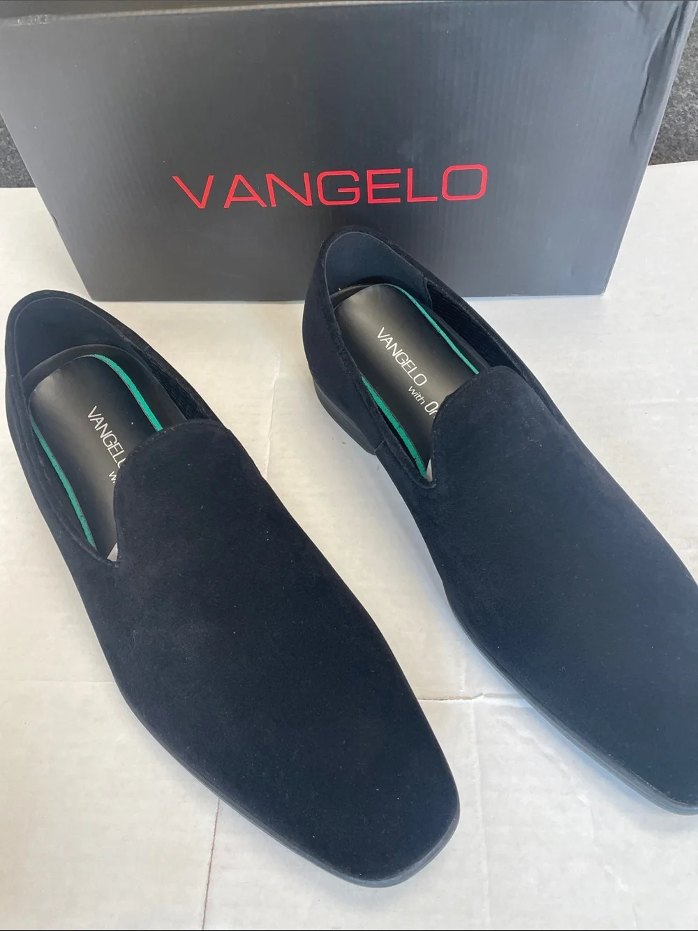 Vangelo Black Suede Slip-On Loafers